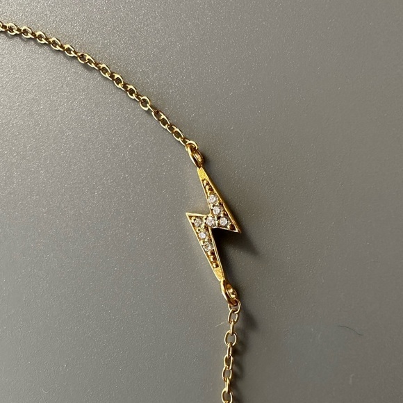 14K Gold Vermeil Lightning Bolt Anklet - Picture 5 of 10